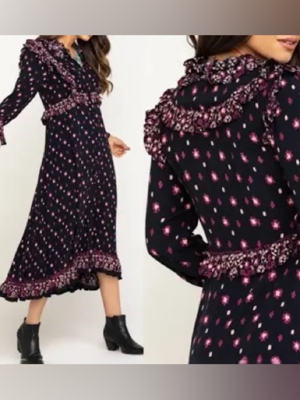 Free People Women's Calico Skies Midi Dress XS